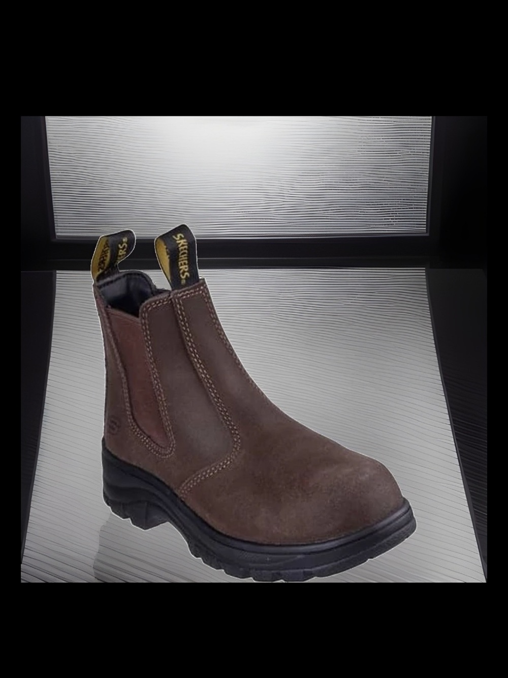 Skechers Workshire Jannit Steel Toe Memory Foam Work Slip-On Chelsea Ankle Boot